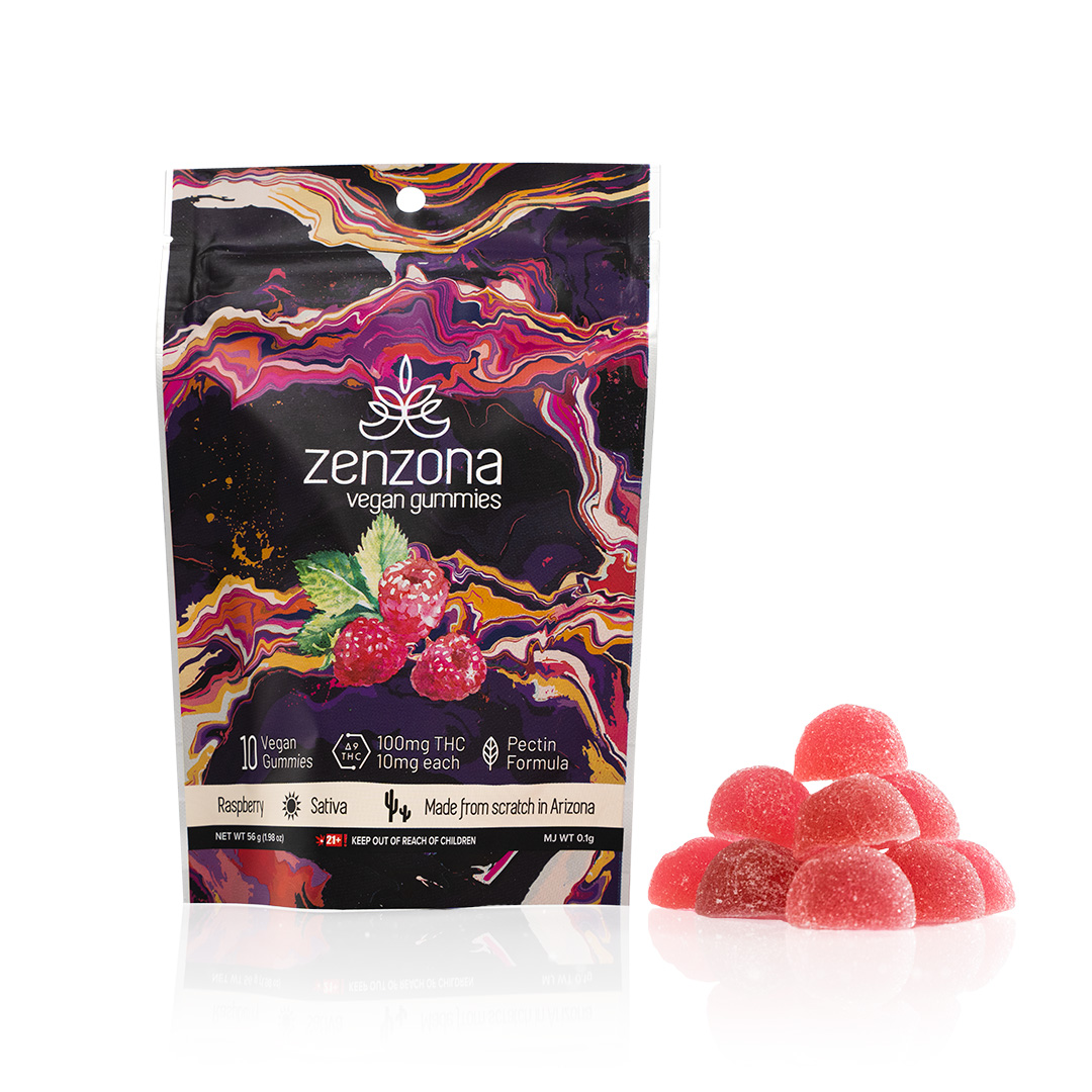 Photograph of product: zenzona Vegan Gummies Raspberry 100mg - Oui'd