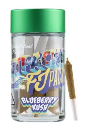 Photograph of product: Blueberry Kush FJ3 Infused PreRolls 5pk [M62]