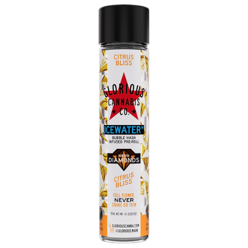 Photograph of product: Glorious Oui'd Citrus Bliss Diamond Bubble au chocolat Infused Pre-Roll 1g