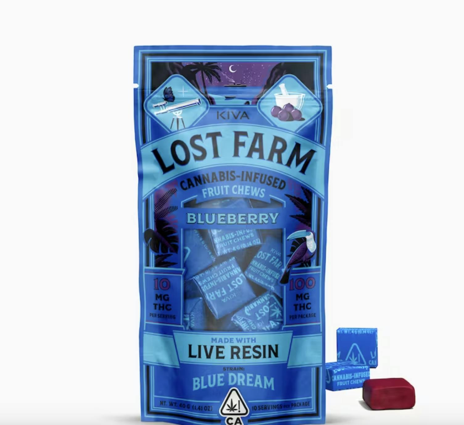 Photograph of product: Lost Farm - Blueberry - 100MG - Live Resin Chews