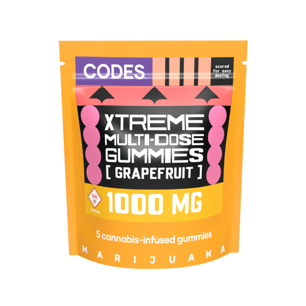 Photograph of Product: Codes: Xtreme Gummies | Grapefruit | 1000mg | 5pk
