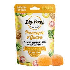 Photograph of product: Pineapple & Guava | 100mg Variety Live Rosin Gummies