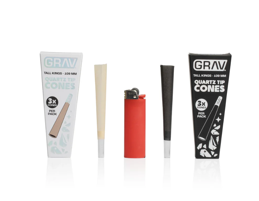 Photograph of product: Grav | King Size Tall Cones Quartz Tip [3pk]