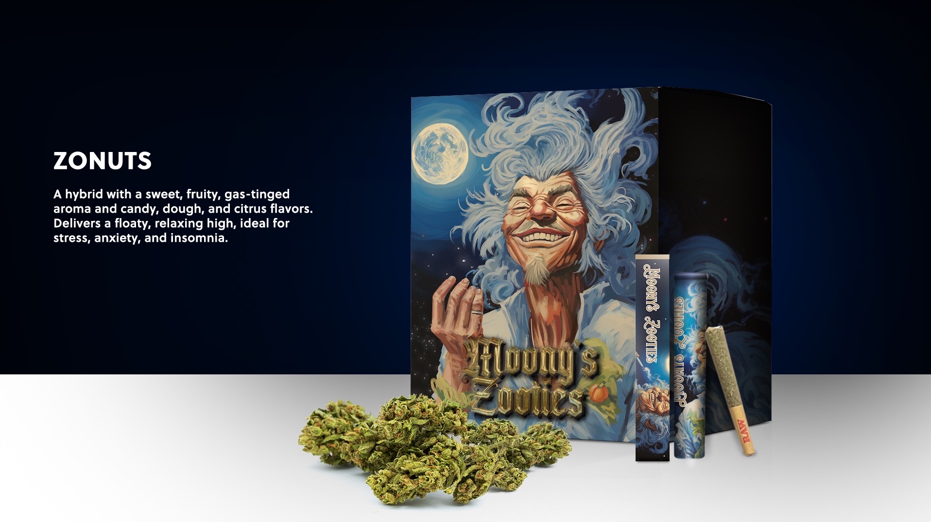 Photograph of product: Moonys Zooties | Zonuts | 0.5g | Pre-Roll