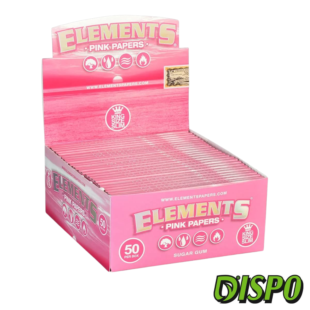 Photograph of product: Elements - King Size Slim Papers - Pink