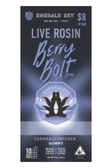 Photograph of product: BERRY BOLT - LIVE ROSIN - 100MG