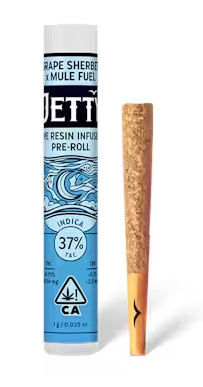 Photograph of product: GRAPE SHERBET X MULE FUEL LIVE RESIN INFUSED PREROLL 1G