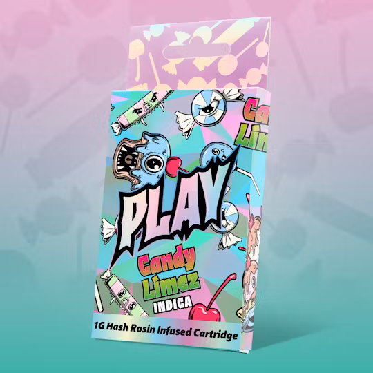 Photograph of product: Play | Candy Limez Rosin Infused Distillate | Cartridge