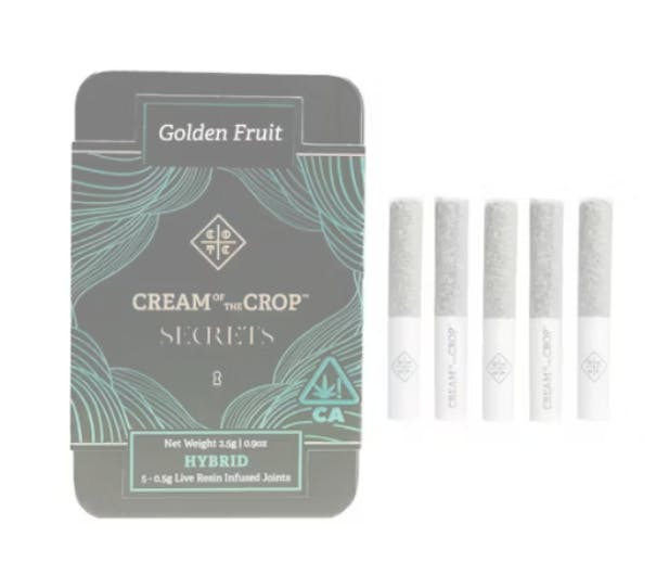 Photograph of product: Golden fruit 0.5g 5pk Premium Infused Pre-roll - 