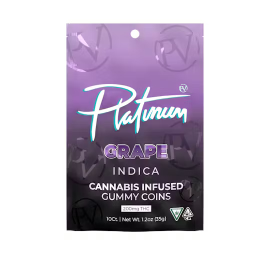 Photograph of product: Platinum - 200MG Gummies - Grape