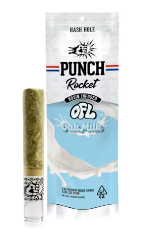 Photograph of product: Punch Extracts x Oakfruitland Rocket Oak-Milk x Sherb Shake Rosi Infused Preroll 1.6g