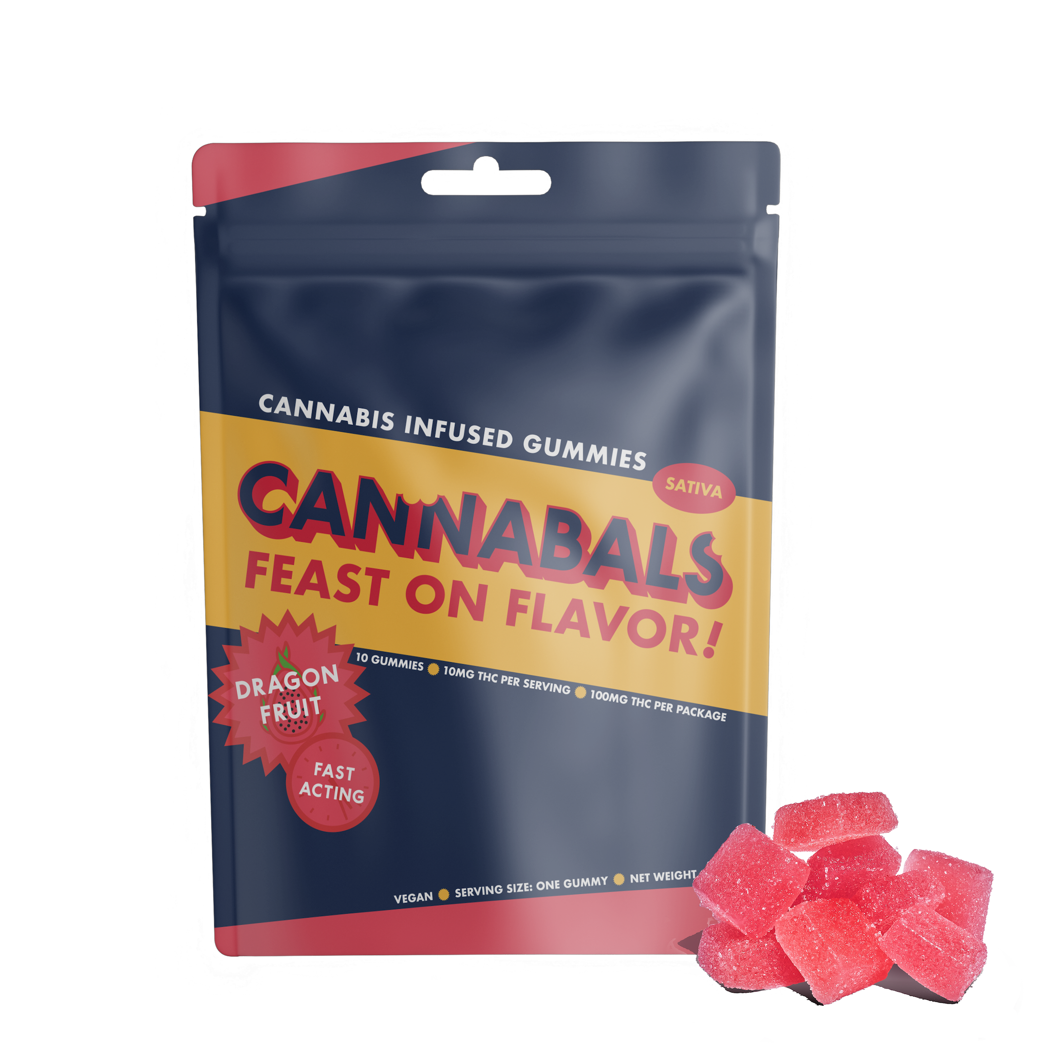 Photograph of product: Cannabals  | Gummy | Dragon Fruit | 10 Pack | Hybrid