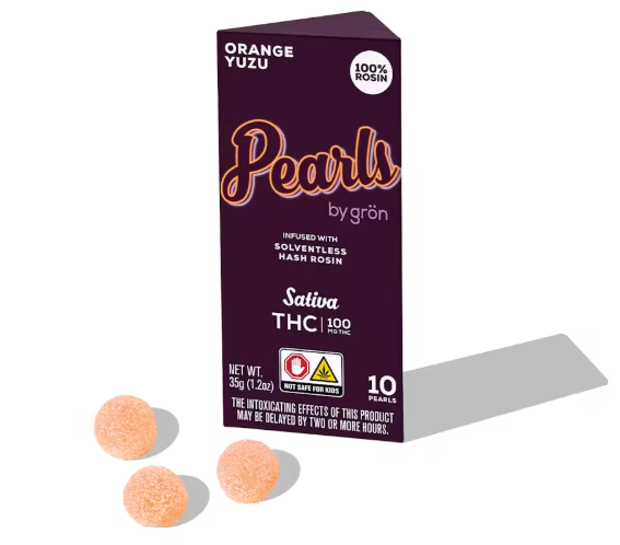 Photograph of product: Gron | Pearls | infused | au chocolat Rosin | Orange Yuzu | 10pk-Oui'd