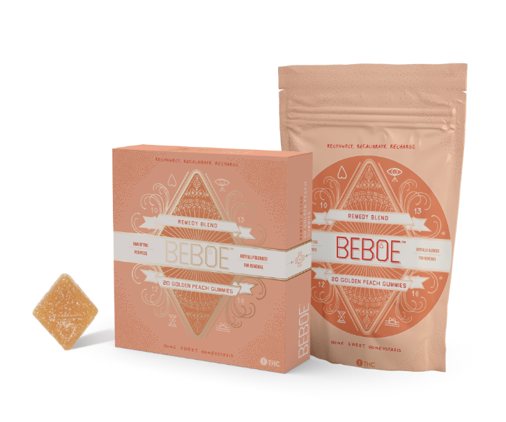 Photograph of product: Golden Peach 2:1 CBD:TH-oui | Gummies | [118.32mg]