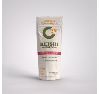 Photograph of product: Community | Reishi Mushroom Triple Berry Milk Chocolate Bar | 50mg