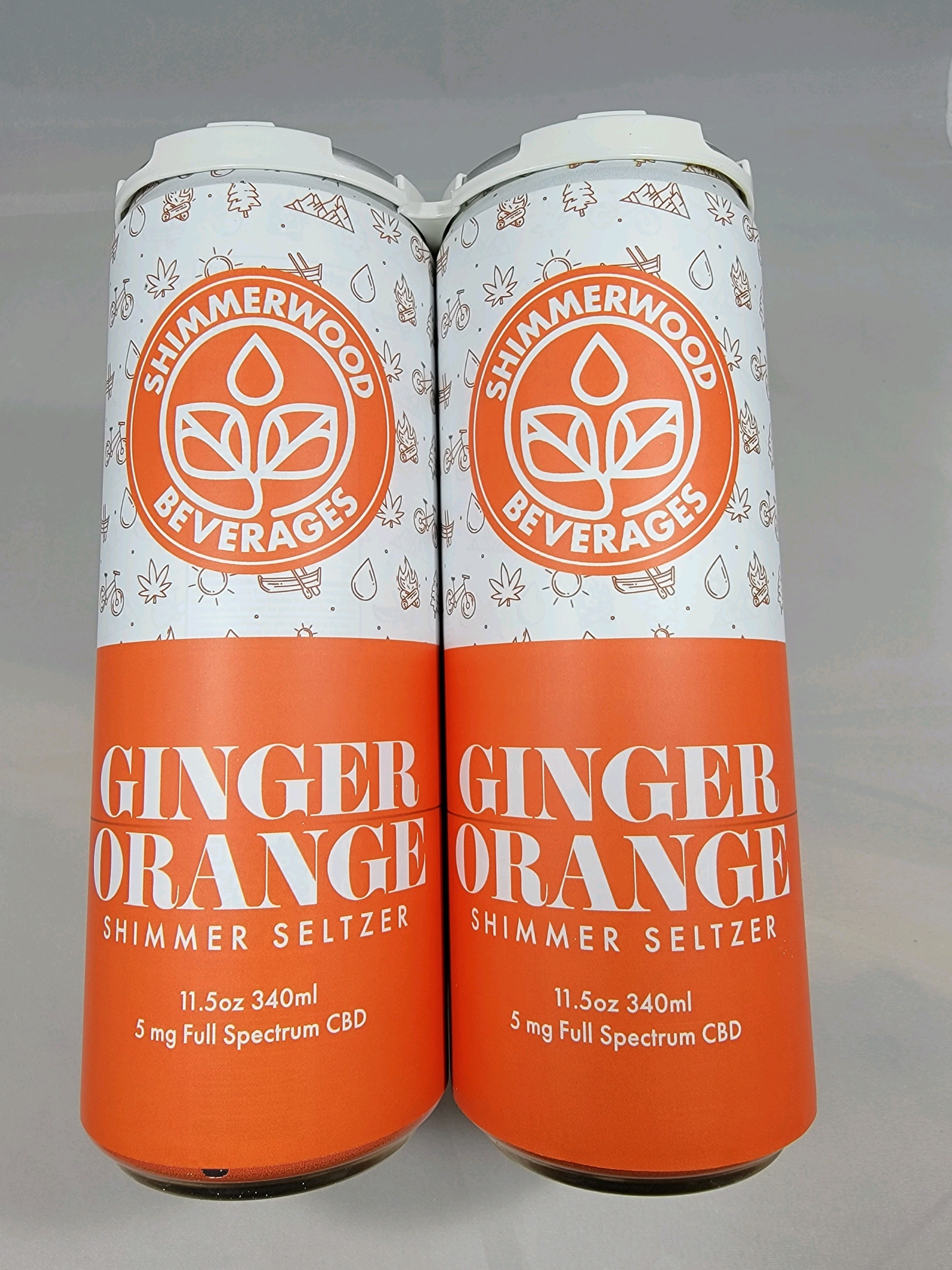 Photograph of product: Shimmerwood Ginger Orange 5 mg Full Spectrum CBD Seltzer