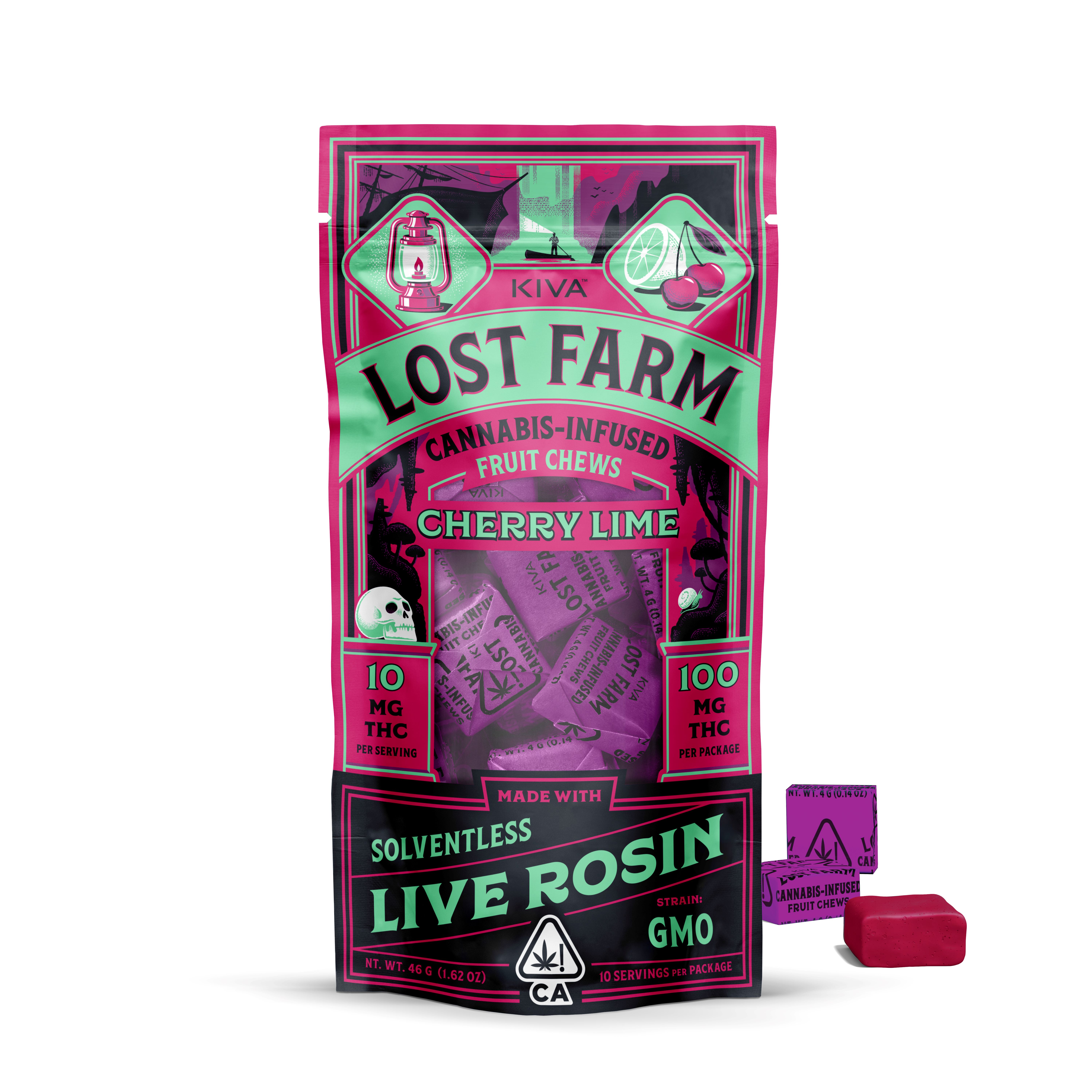Photograph of product: Lost Farm | Cherry Lime (GMO) - 100mg Live Rosin Chews