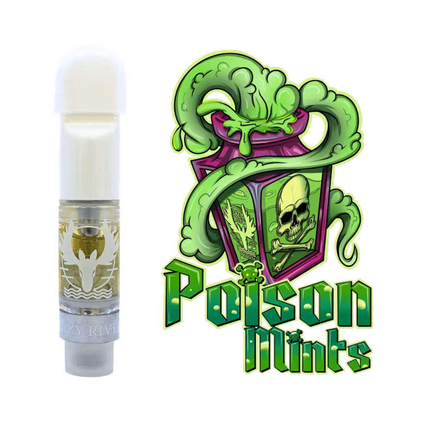 Photograph of product: Poison Mints | Distillate | Cartridge | 0.5g | Lazy River Products