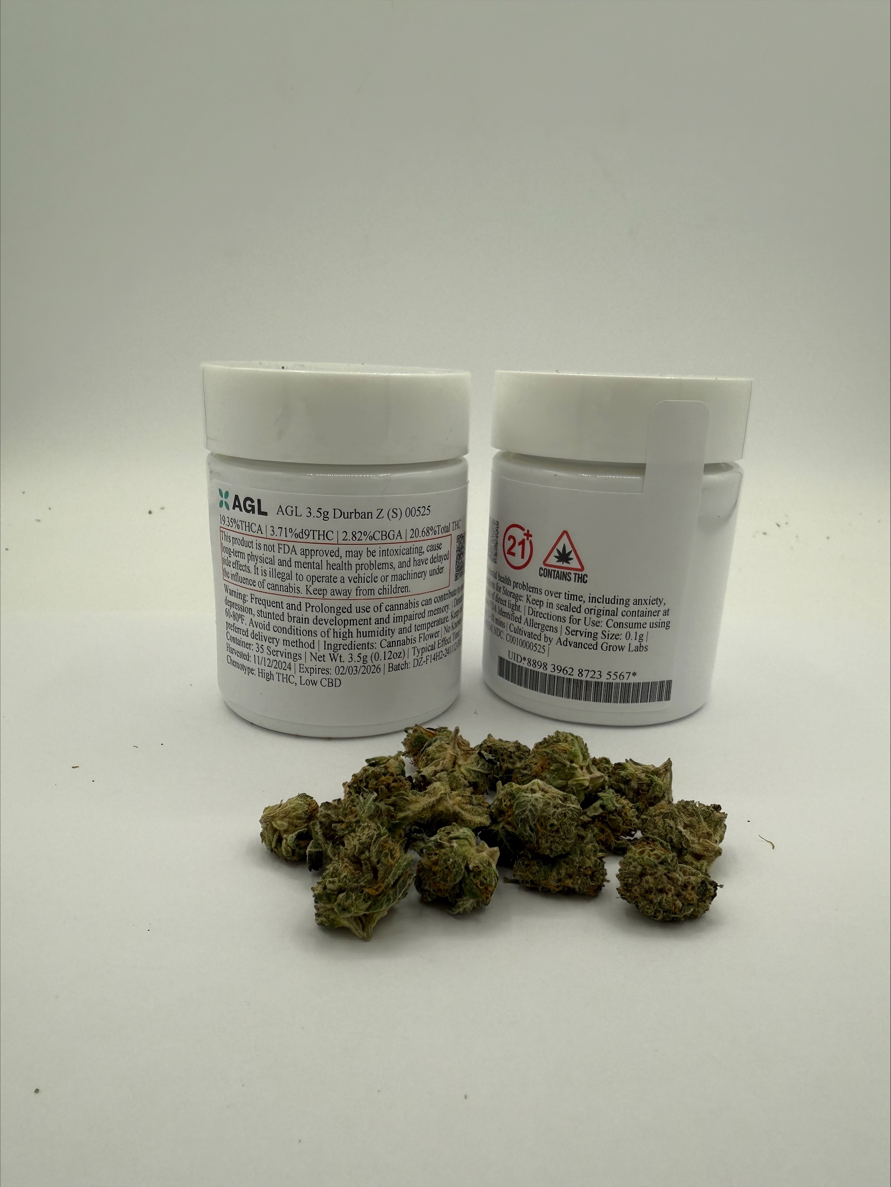 Photograph of product: Durban Z Flower T20.68 (1-00525) - 3.5g