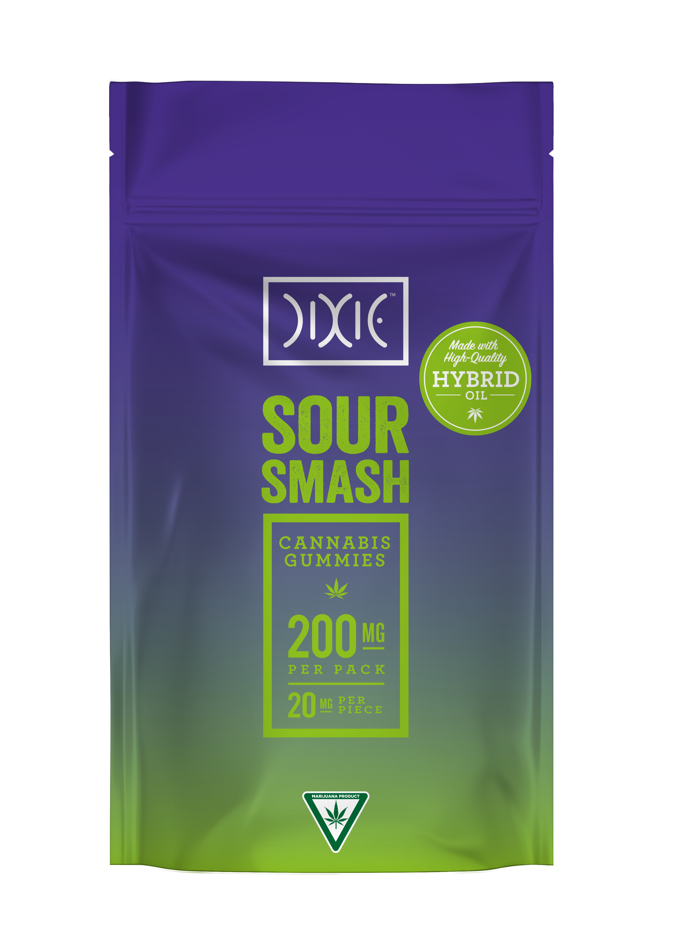 Photograph of product: Dixie Sour Smash Hybrid Gummies | 200mg