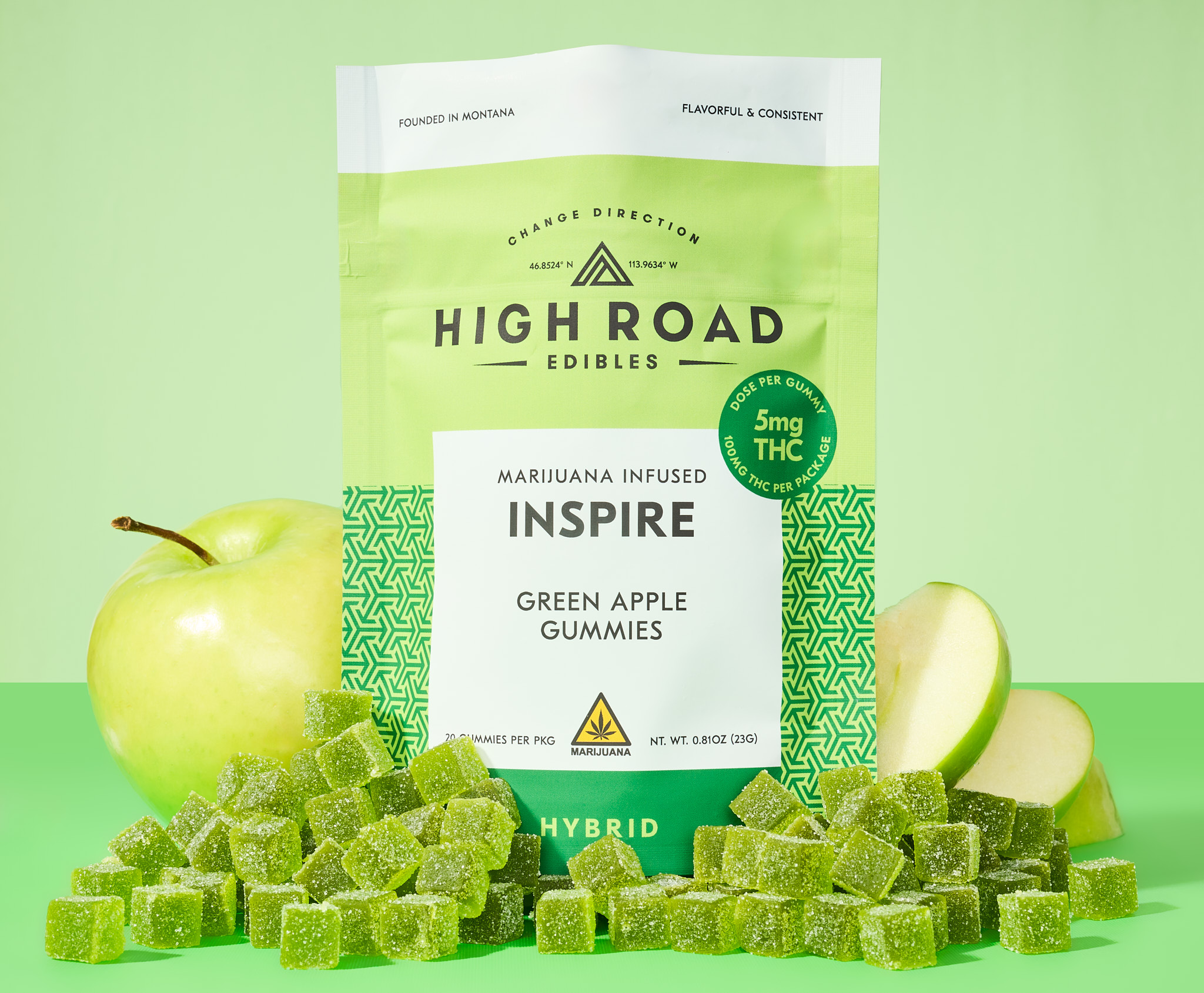 Photograph of product: Green Apple Inspire Gummies, 20-pack