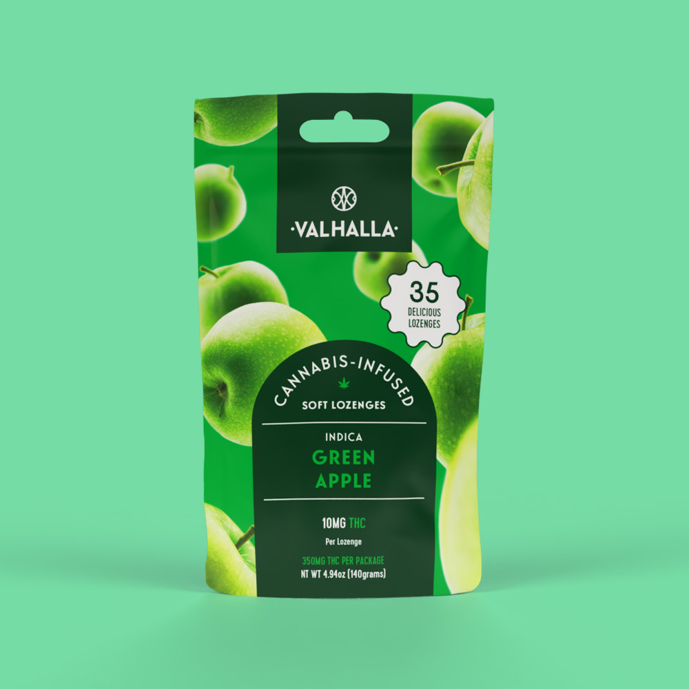 Photograph of product: Valhalla - Green Apple Soft Lozenges 100mg