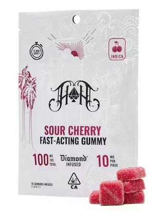 Photograph of product: Heavy Hitters Gummies Sour Cherry Fast Acting (10 X 10mg)