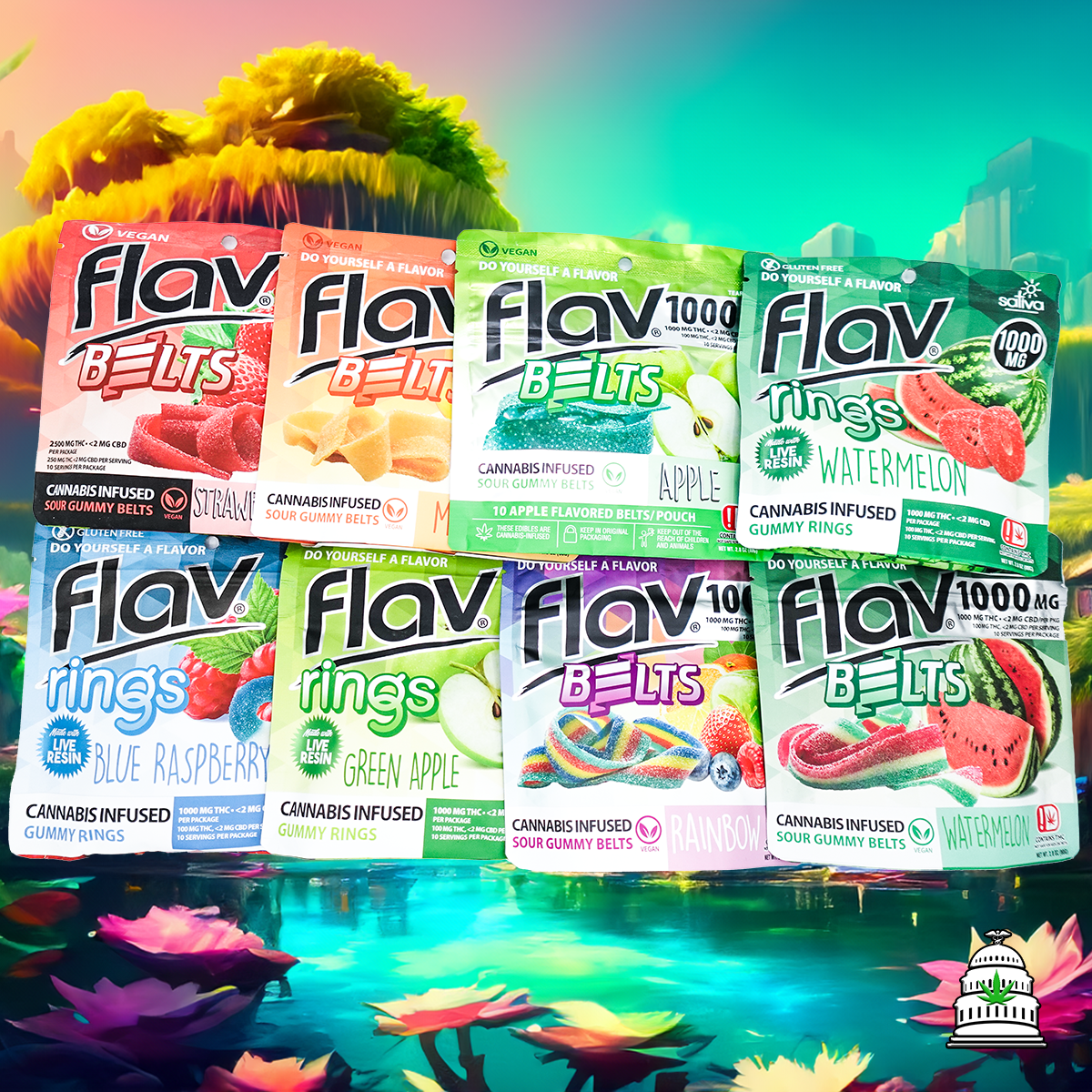 Photograph of product: Blue Razz Rings - Flav Edibles