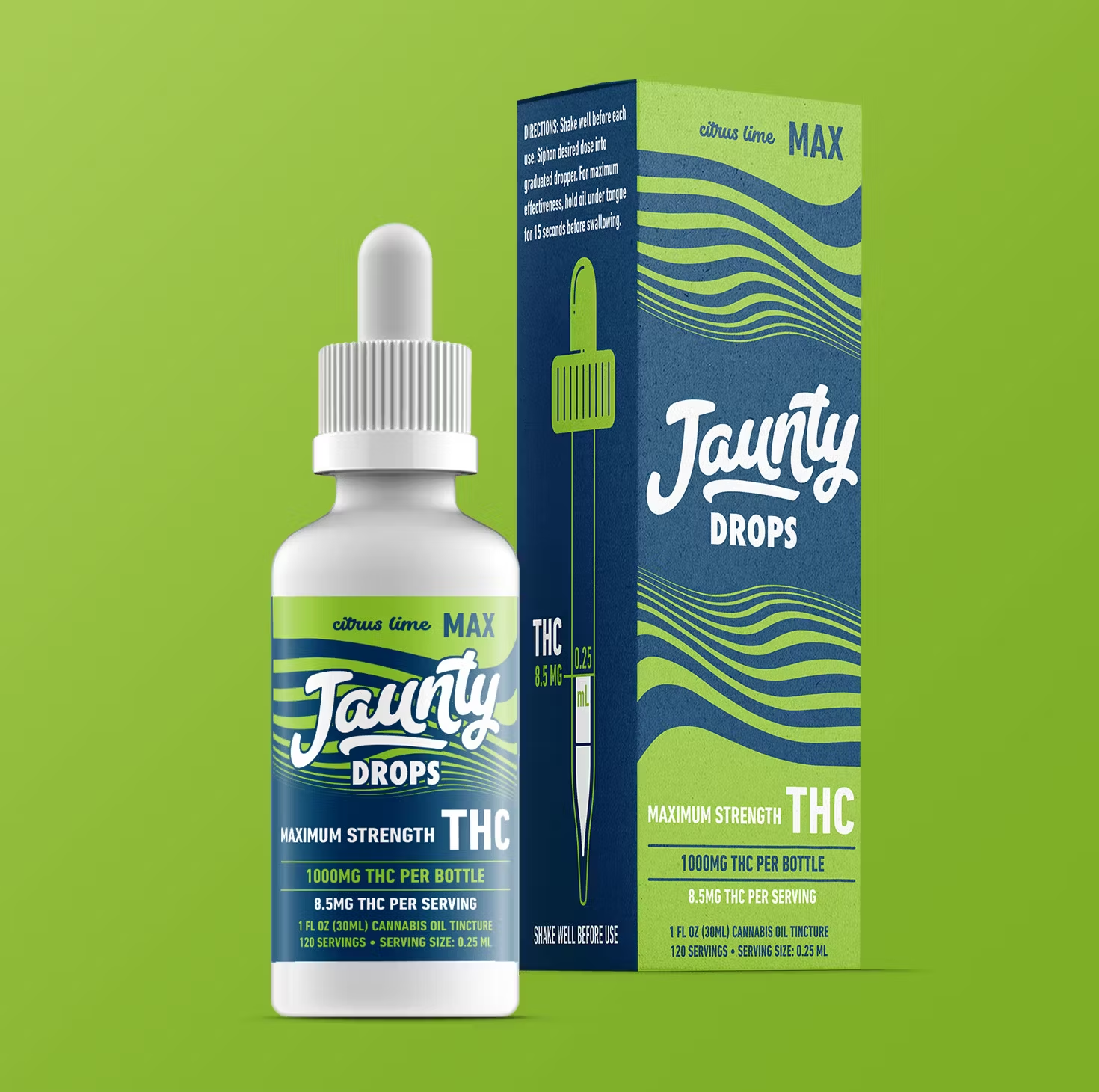 Photograph of product: Jaunty Citrus Lime Max Strength TH-oui Tincture | 1000mg