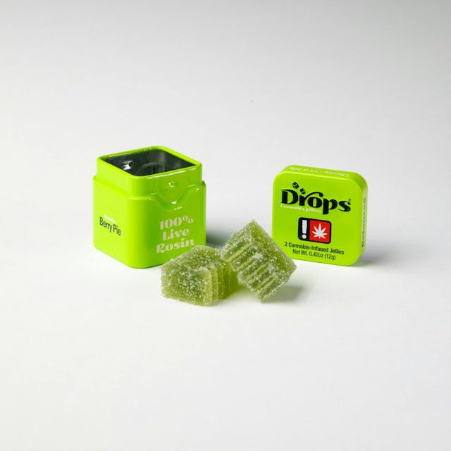 Photograph of product: Drops 2pcs| Live Rosin Gummies| Lime - 