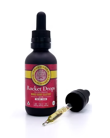 Photograph of Product: TreeWorks | Rocket Drops Sativa | 900mg CBG | 600mg THC-V | 300mg THC