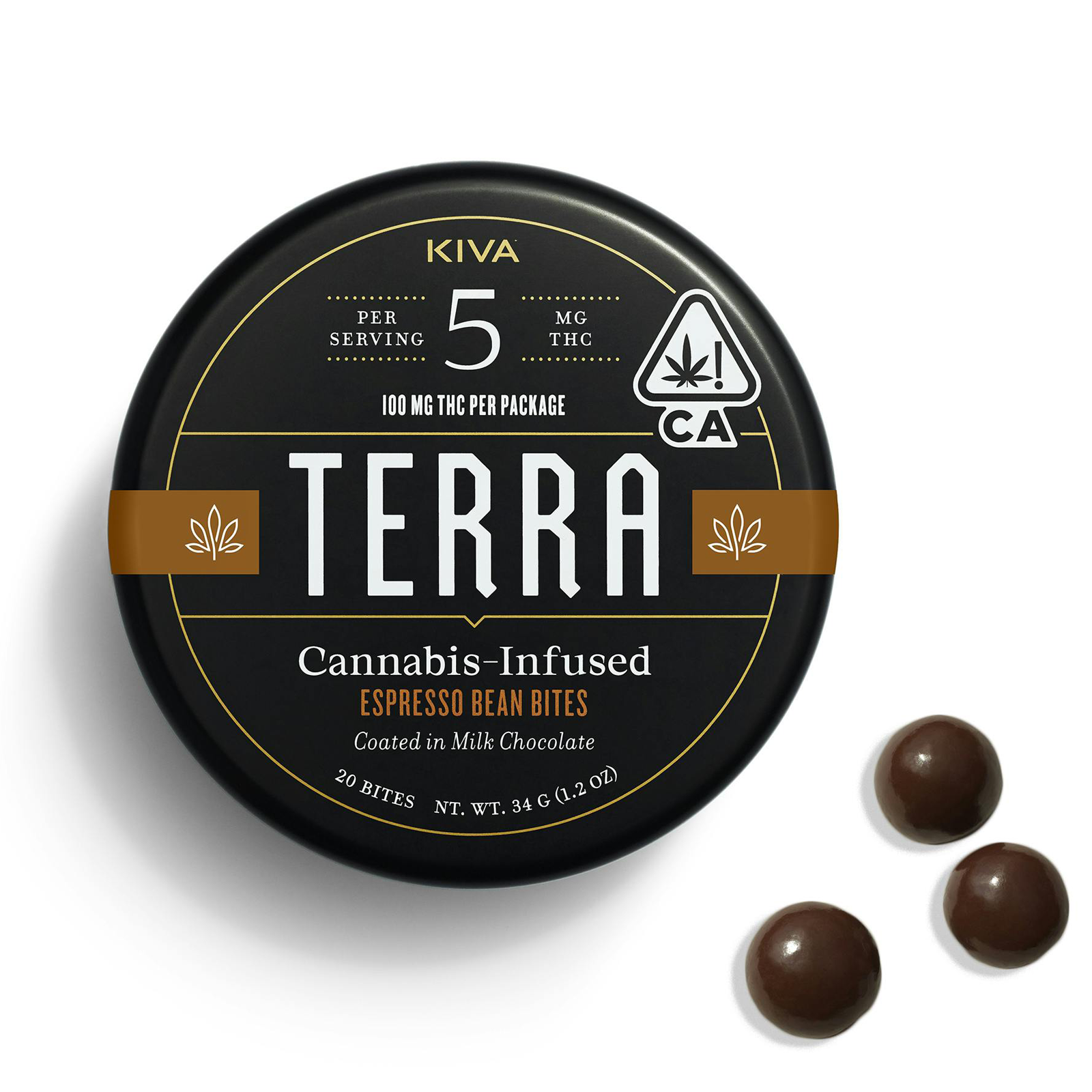 Photograph of product: Terra - Chocolate - Espresso Bites - Hybrid - 5mg - 100mg