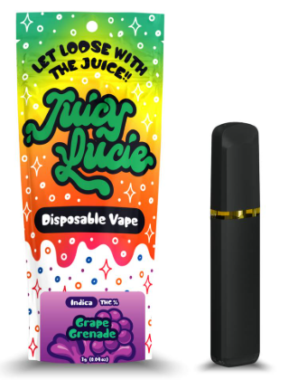 Photograph of product: Juicy Lucie - Grape Grenade - 1g Disposable Vape