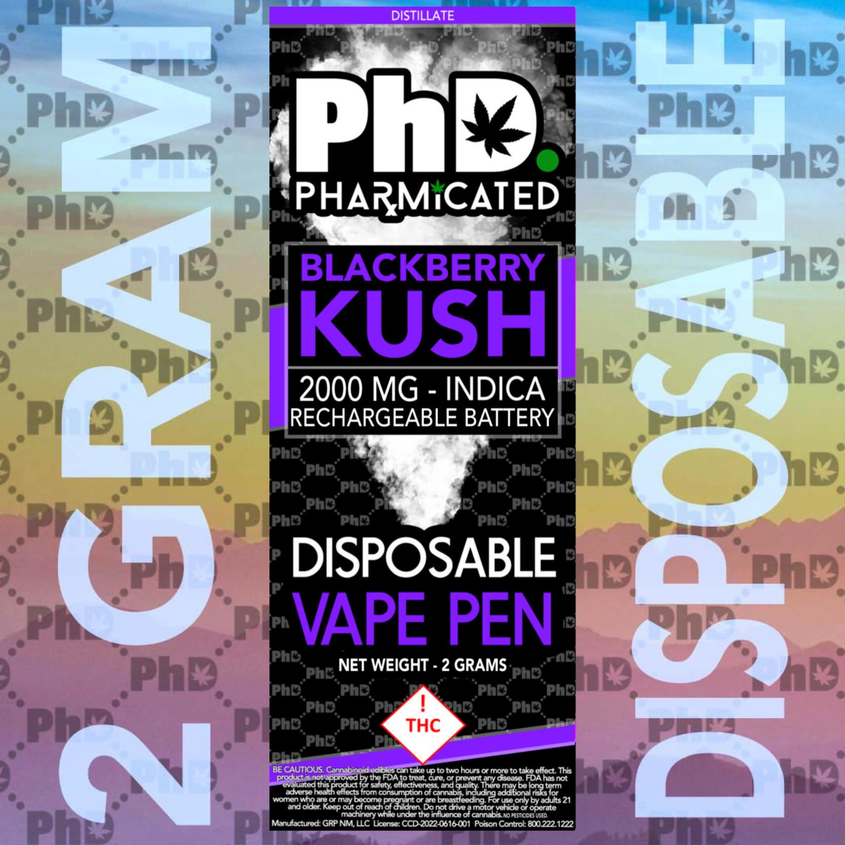 Photograph of product: 2G Disposable - Blackberry Kush (Oui'd)