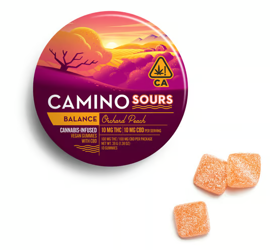 Photograph of product: Orchard Peach - 1:1 TH-oui/CBD - 100mg - 10ct