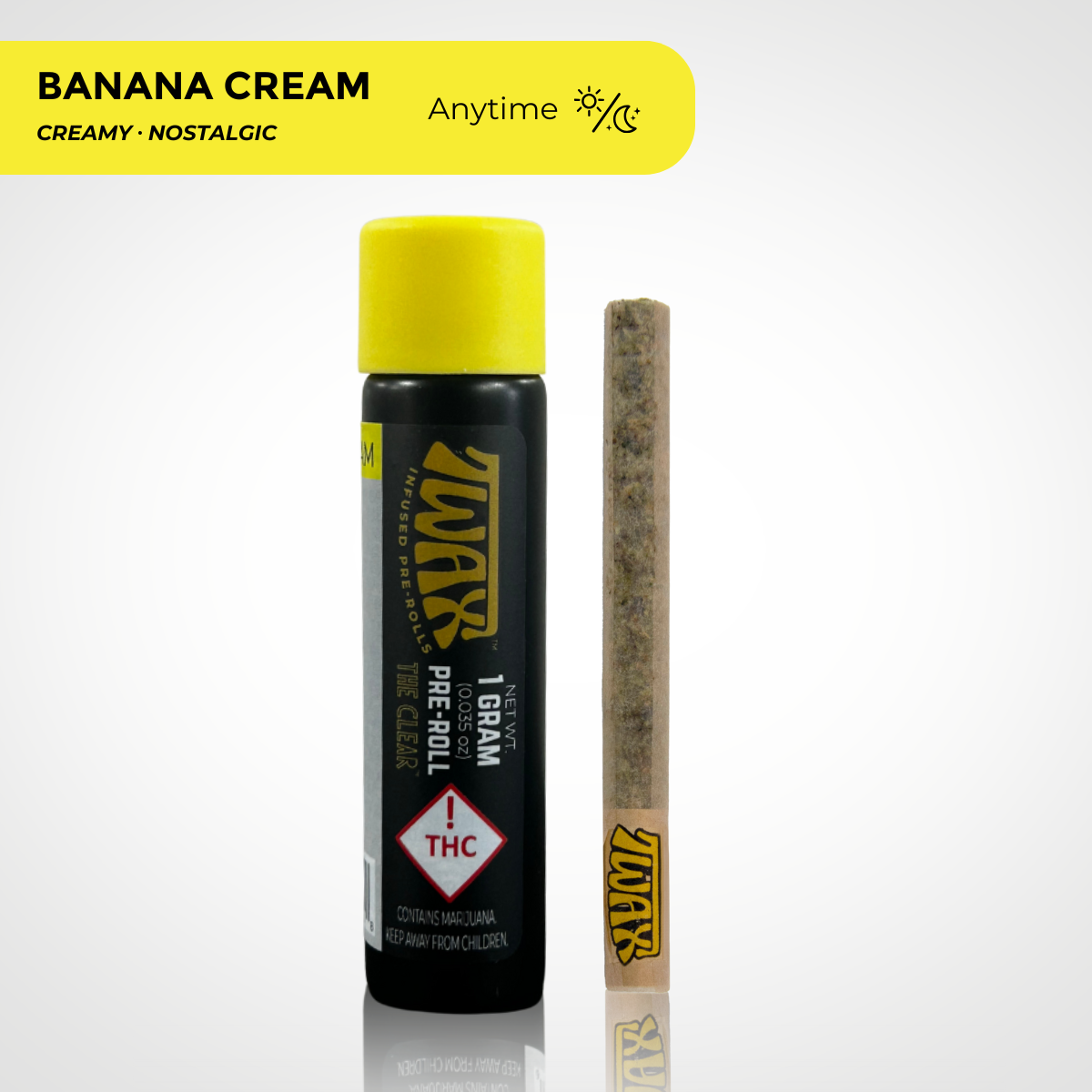 Photograph of product: TWAX - Banana Cream (H) 1g Infused Flavored Joint