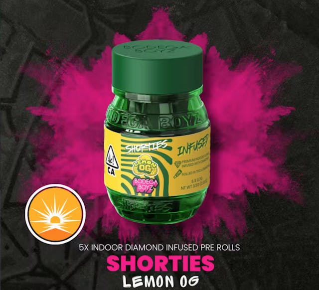 Photograph of product: Lemon OG Infused Shorties Pre-Roll 5 Pack - 