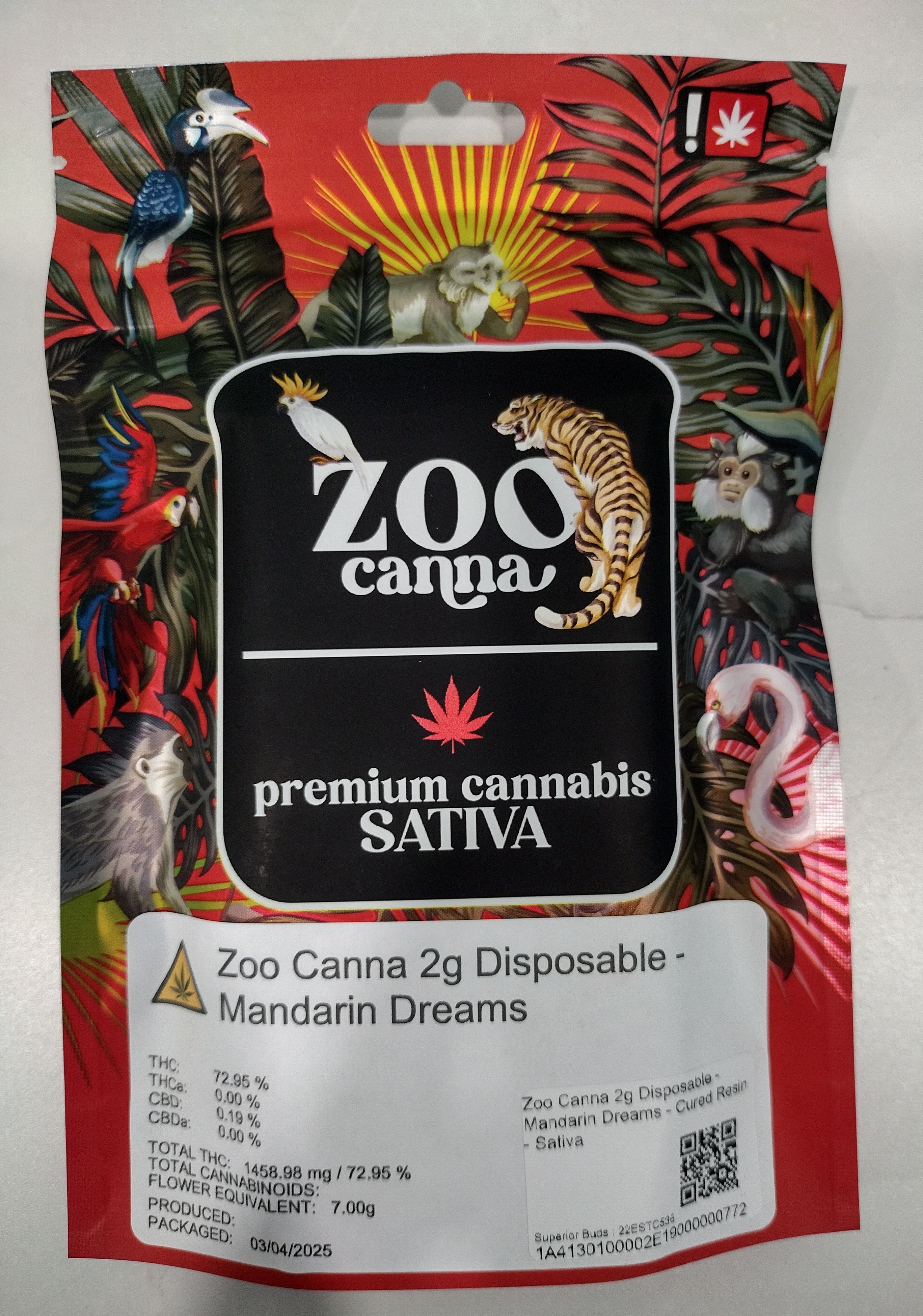 Photograph of product: Groovy Treez - Mandarin Dreams - 2g Cured Resin Disposable