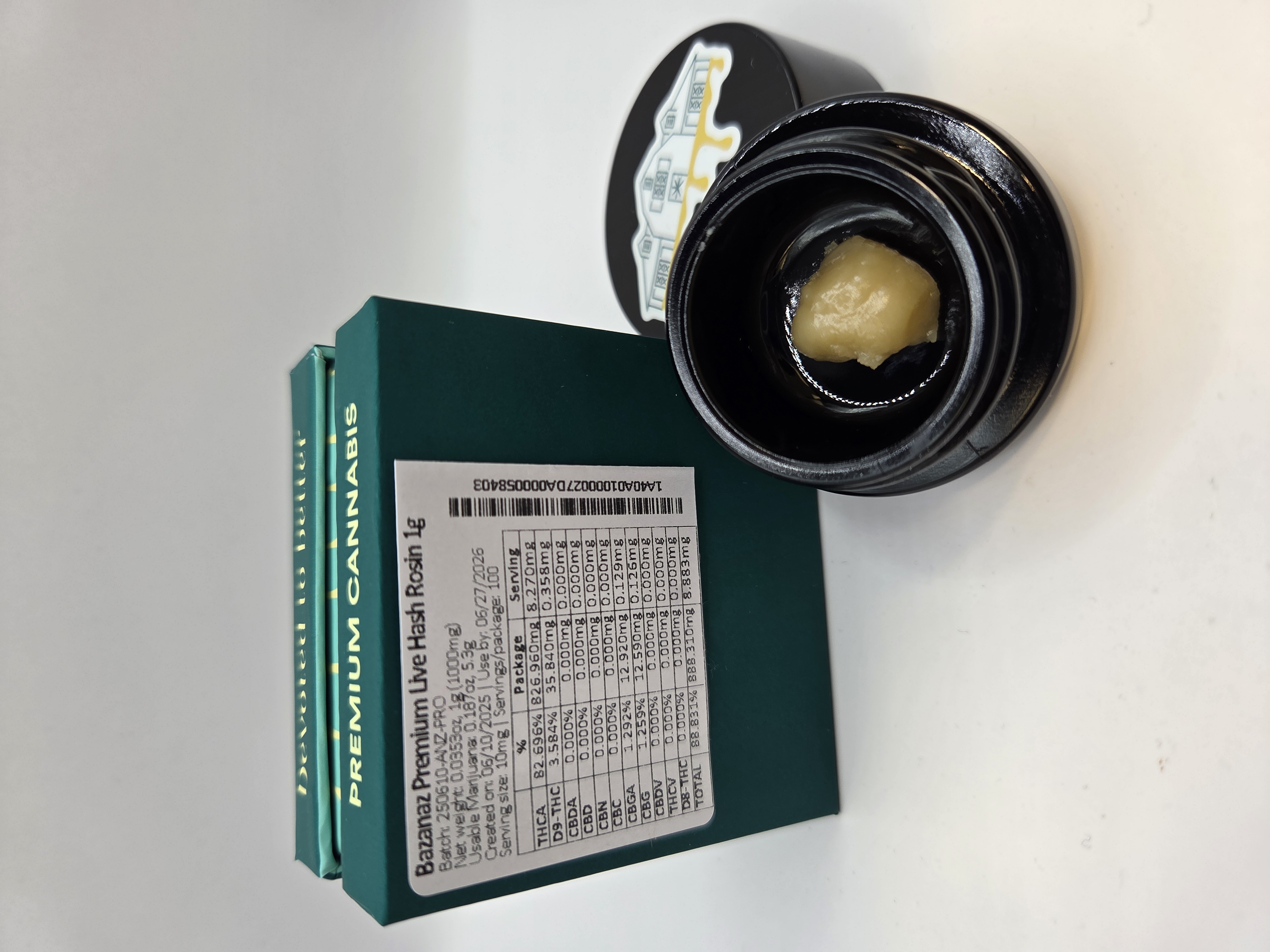 Photograph of product: Bountiful Farms | Bazanaz Premium Live au chocolat Rosin | 1g
