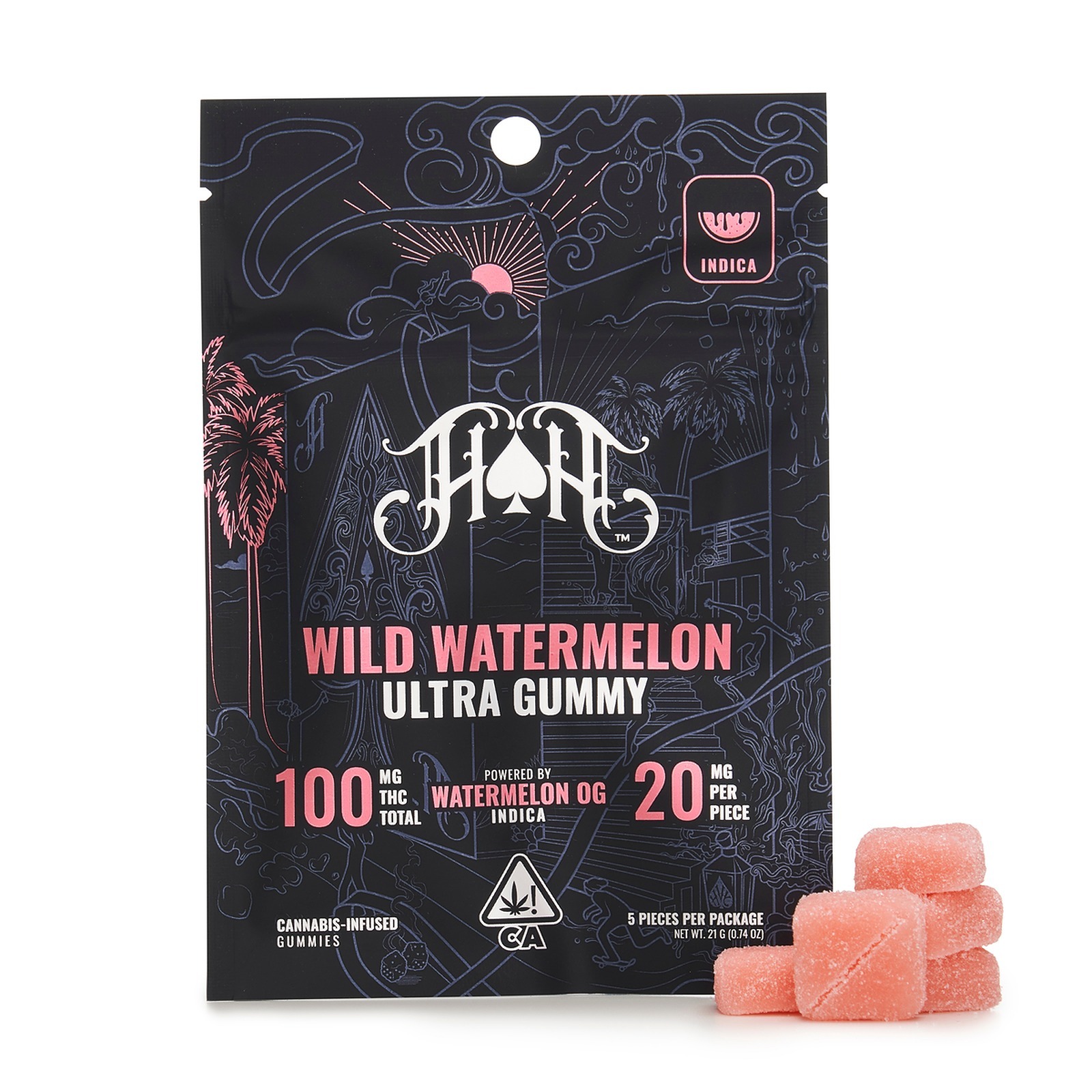 Photograph of product: Heavy Hitters | Wild Watermelon Gummies | 100mg