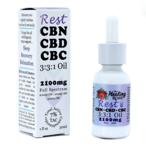 Photograph of product: The Healing Rose - CBD Oil - 2100mg - Rest CBN+CBD+CBC 3:3:1 Oil (Full Spectrum)