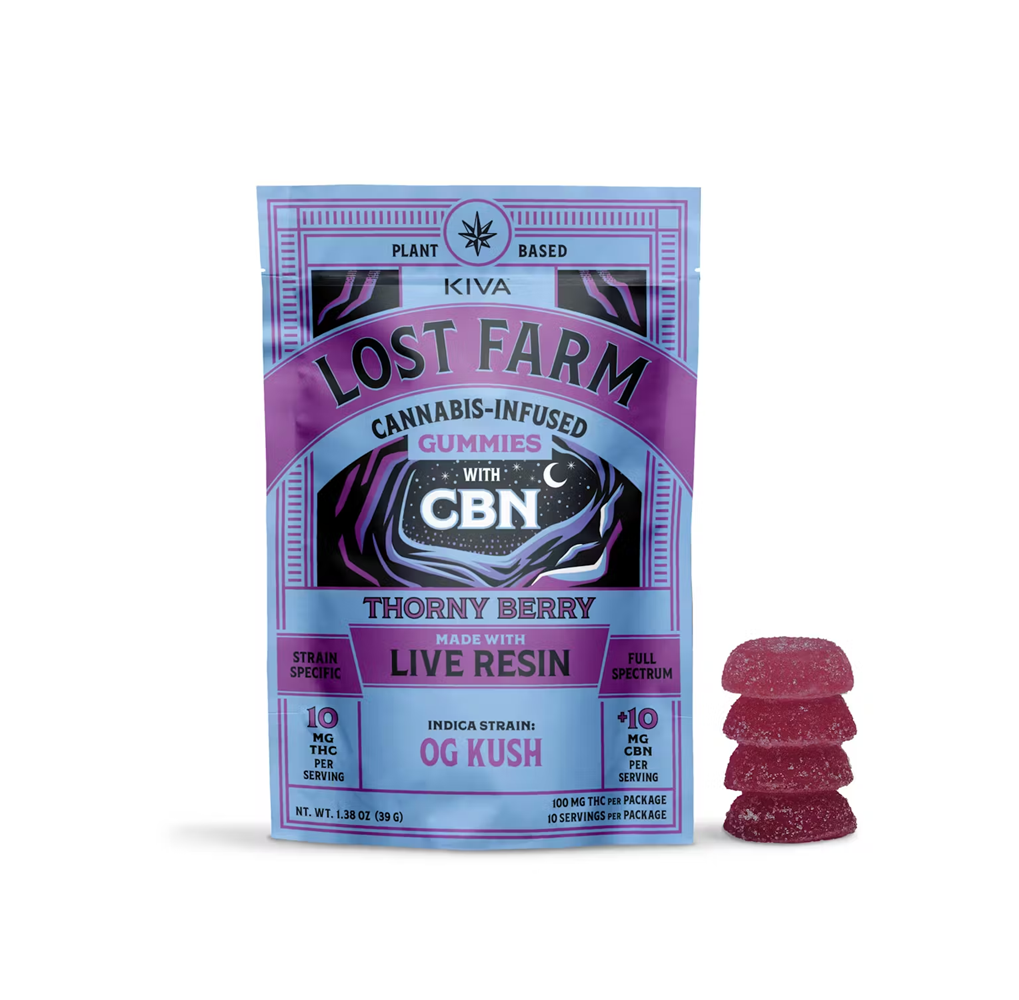 Photograph of product: Lost Farm | Thorny Berry x OG Kush | Live Resin 1:1 Gummies