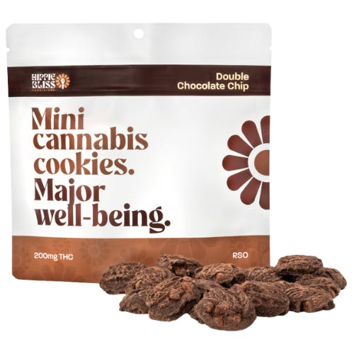 Photograph of product: Hippie Bliss | Double Chocolate Chip RSO Cookies | 200mg
