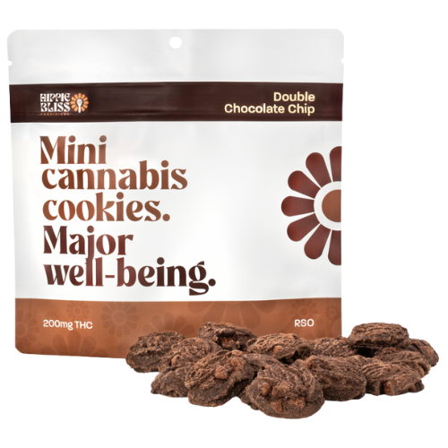 Photograph of product: Hippie Bliss Provisions Double Chocolate Chip RSO Cookies 200mg TH-oui