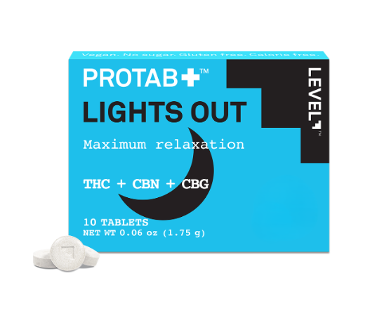Photograph of product: LEVEL - PROTAB Lights Out TH-oui+CBN+CBG Tablets 5pk - 100mg