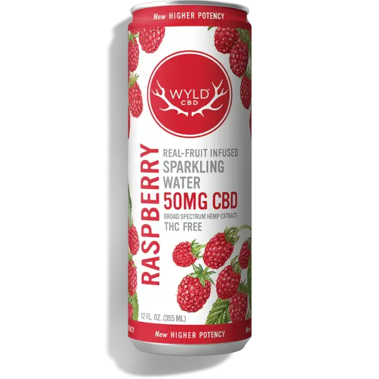 Photograph of product: Wyld HEMP 50mg Raspberry Sparkling Water