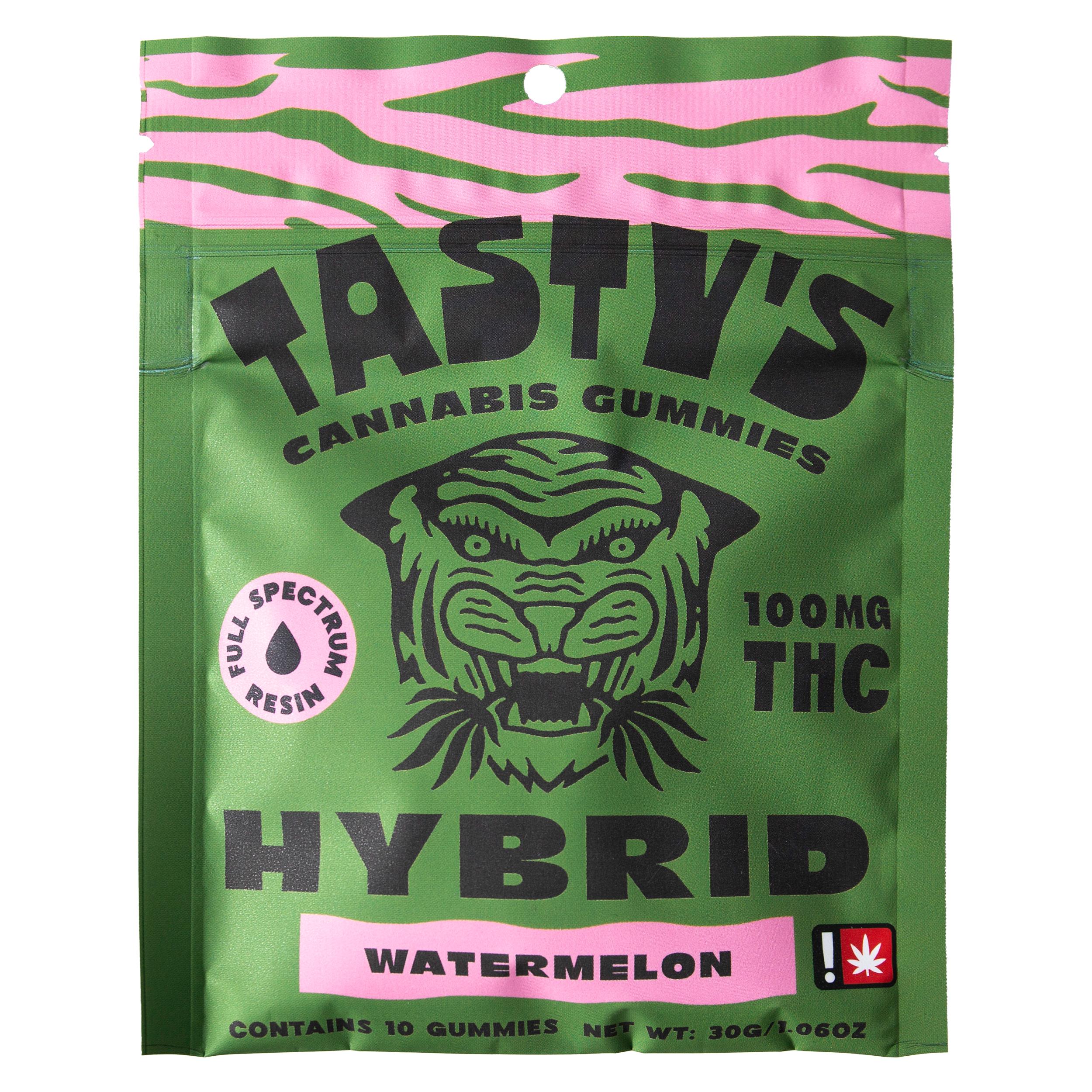 Photograph of product: Tasty's | Gummies 10pc | Watermelon | Hybrid | 100mg