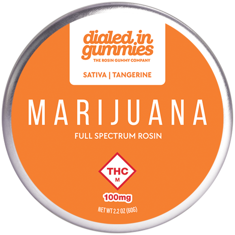 Photograph of product: Dialed In: Rosin Gummies | Tangerine | Oui'd | 100mg | 10pk