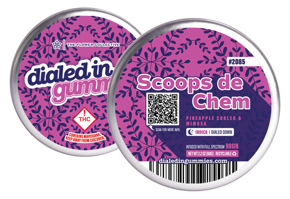 Photograph of product: Rosin Gummies | Scoops de Chem [Batch #2085] Mimosa & Pineapple Cooler Flavors | 100mg
