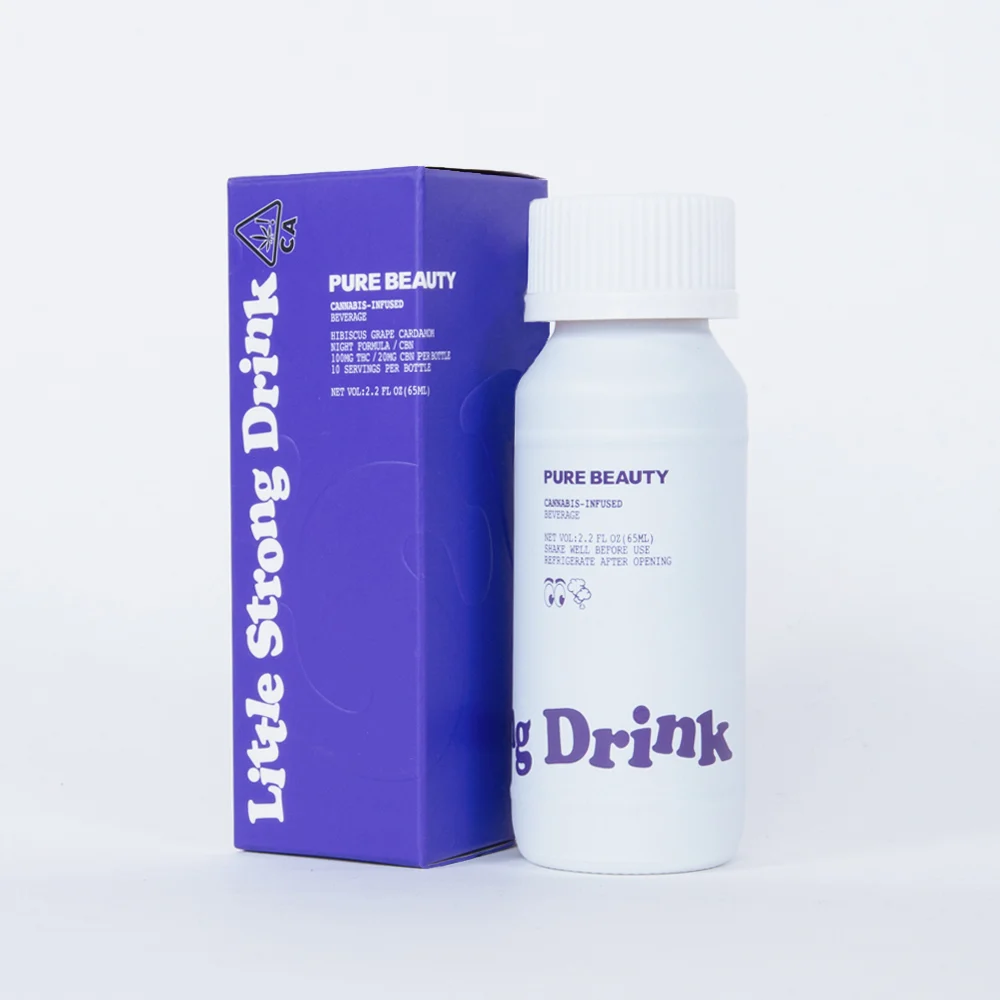 Photograph of Product: Pure Beauty | Little Strong Drink | Hibiscus Grape Cardamom | 2.2oz | 5:1 THC:CBN